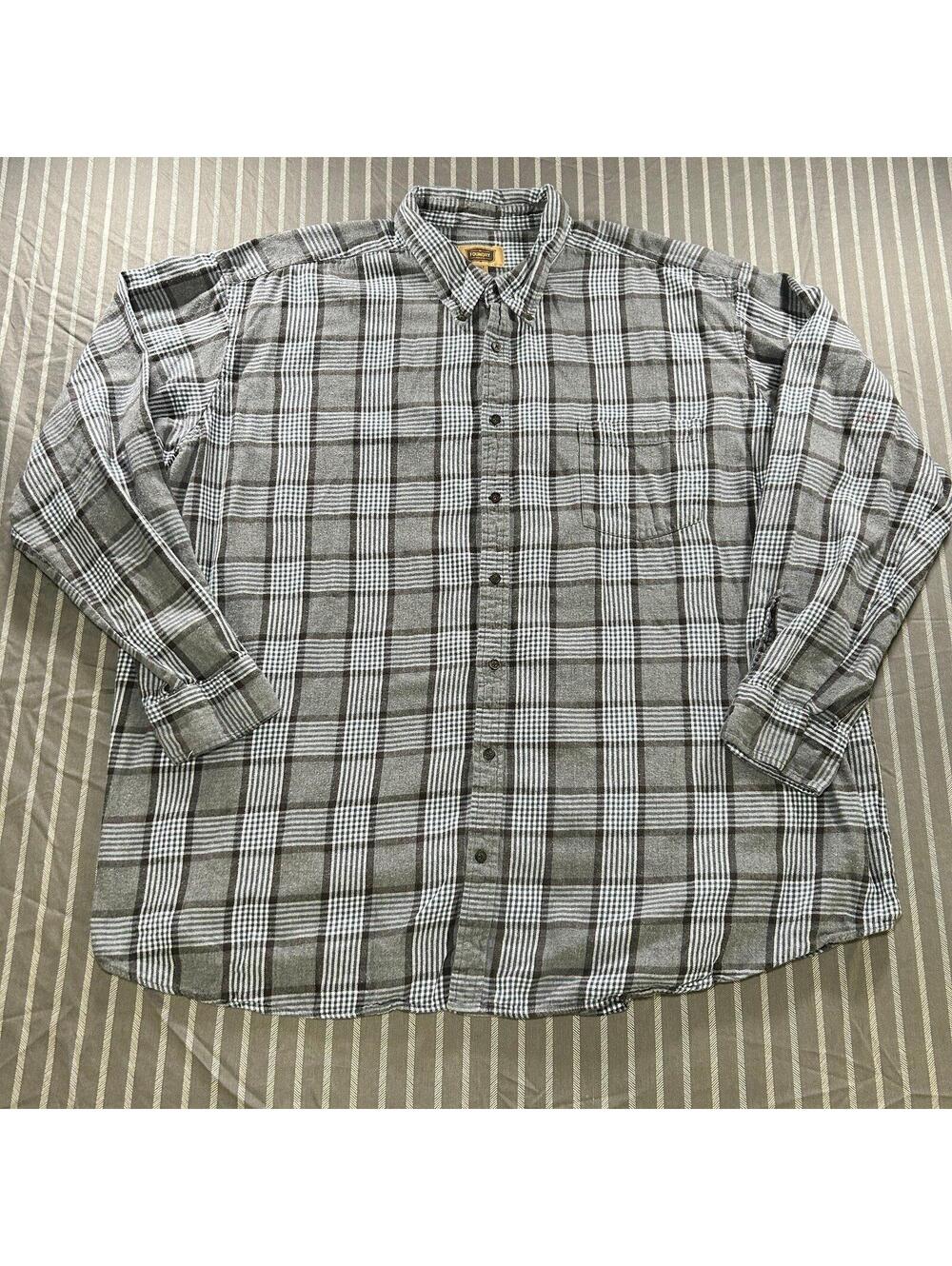 The Foundry Supply Co. Gray Plaid Long Sleeve Button Down Men's Size 4XLT